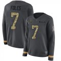 Wholesale Cheap Nike Jaguars #7 Nick Foles Anthracite Salute to Service Women's Stitched NFL Limited Therma Long Sleeve Jersey