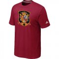 Wholesale Cheap Adidas Spain 2014 World Short Sleeves Soccer T-Shirt Red