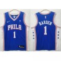 Wholesale Cheap Men Philadelphia 76ers #1 James Harden Blue City edition Stitched jersey
