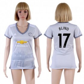 Wholesale Cheap Women\'s Manchester United #17 Blind Sec Away Soccer Club Jersey