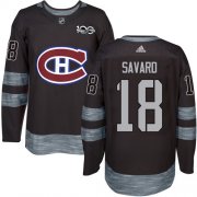 Wholesale Cheap Adidas Canadiens #18 Serge Savard Black 1917-2017 100th Anniversary Stitched NHL Jersey