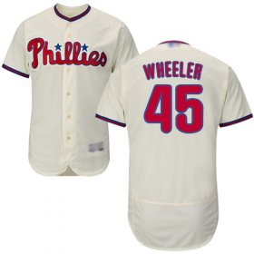 Wholesale Cheap Phillies #45 Zack Wheeler Cream Flexbase Authentic Collection Stitched MLB Jersey