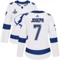Cheap Adidas Lightning #7 Mathieu Joseph White Road Authentic Women's 2020 Stanley Cup Champions Stitched NHL Jersey