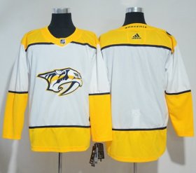 Wholesale Cheap Adidas Predators Blank White Road Authentic Stitched NHL Jersey