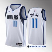 Wholesale Cheap Men's Dallas Mavericks #11 Kyrie Irving White Association Edition Stitched Basketball Jersey