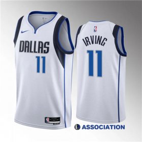 Wholesale Cheap Men\'s Dallas Mavericks #11 Kyrie Irving White Association Edition Stitched Basketball Jersey