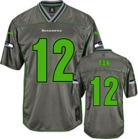 Wholesale Cheap Nike Seahawks #12 Fan Grey Men\'s Stitched NFL Elite Vapor Jersey