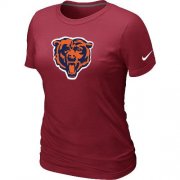 Wholesale Cheap Women's Chicago Bears Team Logo T-Shirt Red