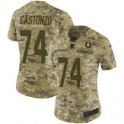 Wholesale Cheap Nike Colts #74 Anthony Castonzo Camo Women's Stitched NFL Limited 2018 Salute To Service Jersey