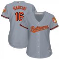 Wholesale Cheap Orioles #16 Trey Mancini Grey Road Women's Stitched MLB Jersey