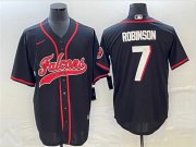 Wholesale Cheap Men's Atlanta Falcons #7 Bijan Robinson Black With Patch Cool Base Stitched Baseball Jersey