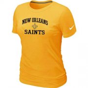 Wholesale Cheap Women's Nike New Orleans Saints Heart & Soul NFL T-Shirt Yellow