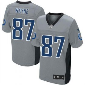Wholesale Cheap Nike Colts #87 Reggie Wayne Grey Shadow Men\'s Stitched NFL Elite Jersey