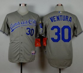 Wholesale Cheap Royals #30 Yordano Ventura Grey Road Cool Base Stitched MLB Jersey