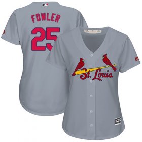 Wholesale Cheap Cardinals #25 Dexter Fowler Grey Road Women\'s Stitched MLB Jersey