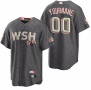 Wholesale Cheap Men's Washington Nationals Active Player Custom 2022 Grey City Connect Cherry Blossom Cool Base Stitched Jersey