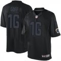 Wholesale Cheap Nike Rams #16 Jared Goff Black Men's Stitched NFL Impact Limited Jersey