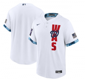 Wholesale Cheap Men\'s Washington Nationals Blank 2021 White All-Star Cool Base Stitched MLB Jersey
