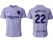 Wholesale Cheap Men 2021-2022 Club Barcelona away aaa version purple 22 Soccer Jersey