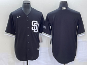 Wholesale Cheap Men's San Diego Padres Blank Black Cool Base Stitched Baseball Jersey