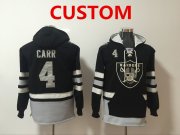 Wholesale Cheap Men's Oakland Raiders Custom NEW Black Pocket Stitched NFL Pullover Hoodie
