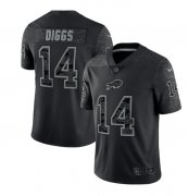 Wholesale Cheap Men's Buffalo Bills #14 Stefon Diggs Black Reflective Limited Stitched Football Jersey