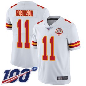 Wholesale Cheap Nike Chiefs #11 Demarcus Robinson White Men\'s Stitched NFL 100th Season Vapor Limited Jersey