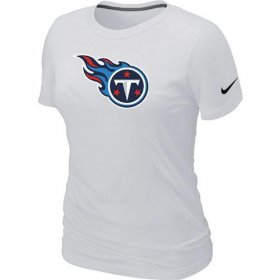 Wholesale Cheap Women\'s Nike Tennessee Titans Logo NFL T-Shirt White