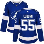 Cheap Adidas Lightning #55 Braydon Coburn Blue Home Authentic Women's Stitched NHL Jersey