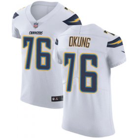 Wholesale Cheap Nike Chargers #76 Russell Okung White Men\'s Stitched NFL Vapor Untouchable Elite Jersey