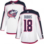 Wholesale Cheap Adidas Blue Jackets #18 Pierre-Luc Dubois White Road Authentic Stitched NHL Jersey