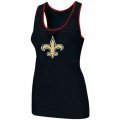 Wholesale Cheap Women's Nike New Orleans Saints Big Logo Tri-Blend Racerback Stretch Tank Top Black