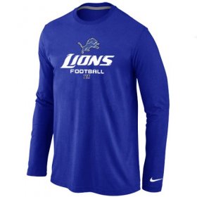 Wholesale Cheap Nike Detroit Lions Critical Victory Long Sleeve T-Shirt Blue