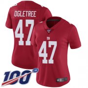 Wholesale Cheap Nike Giants #47 Alec Ogletree Red Alternate Women's Stitched NFL 100th Season Vapor Limited Jersey