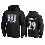 Wholesale Cheap Baltimore Ravens #29 Earl Thomas III Men's Black Team 25th Season Pullover Hoodie