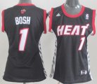 Wholesale Cheap Miami Heat #1 Chris Bosh Black Womens Jersey