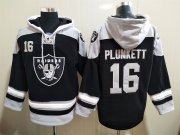 Wholesale Cheap Men's Las Vegas Raiders 16 Jim Plunkett NEW Black Pocket Stitched NFL Pullover Hoodie