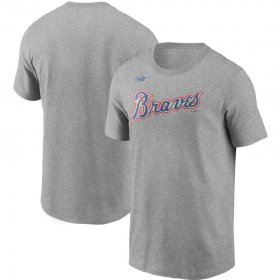 Wholesale Cheap Atlanta Braves Nike Cooperstown Collection Wordmark T-Shirt Heathered Gray