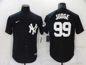 Wholesale Cheap Men\'s New York Yankees #99 Aaron Judge Black Stitched MLB Nike Cool Base Throwback Jersey