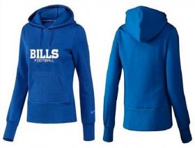 Wholesale Cheap Women\'s Buffalo Bills Authentic Logo Pullover Hoodie Blue