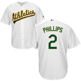 Wholesale Cheap Athletics #2 Tony Phillips White Cool Base Stitched Youth MLB Jersey