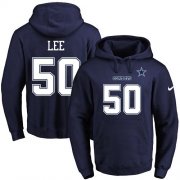 Wholesale Cheap Nike Cowboys #50 Sean Lee Navy Blue Name & Number Pullover NFL Hoodie