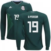 Wholesale Cheap Mexico #19 O.Pineda Home Long Sleeves Kid Soccer Country Jersey