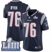 Wholesale Cheap Nike Patriots #76 Isaiah Wynn Navy Blue Team Color Super Bowl LIII Bound Men's Stitched NFL Vapor Untouchable Limited Jersey