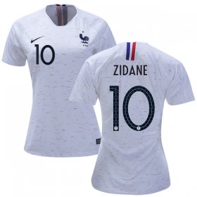 Wholesale Cheap Women\'s France #10 Zidane Away Soccer Country Jersey