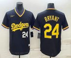 Cheap Men's Los Angeles Dodgers #24 Kobe Bryant Number Black Stitched Pullover Throwback Nike Jerseys