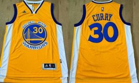 Wholesale Cheap Men\'s Golden State Warriors #30 Stephen Curry Revolution 30 Swingman 2015-16 Yellow Jersey