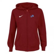 Wholesale Cheap Nike Detroit Lions Ladies Tailgater Full Zip Hoodie Red