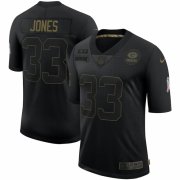 Cheap Green Bay Packers #33 Aaron Jones Nike 2020 Salute To Service Limited Jersey Black