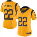 Wholesale Cheap Nike Rams #22 Marcus Peters Gold Women's Stitched NFL Limited Rush Jersey